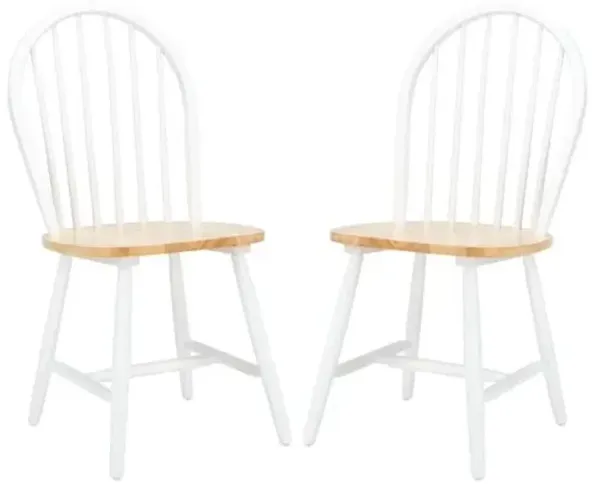 Set of 2 Lemuel Spindle Dining Chairs - White