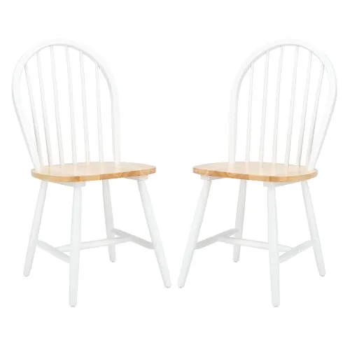 Set of 2 Lemuel Spindle Dining Chairs - White
