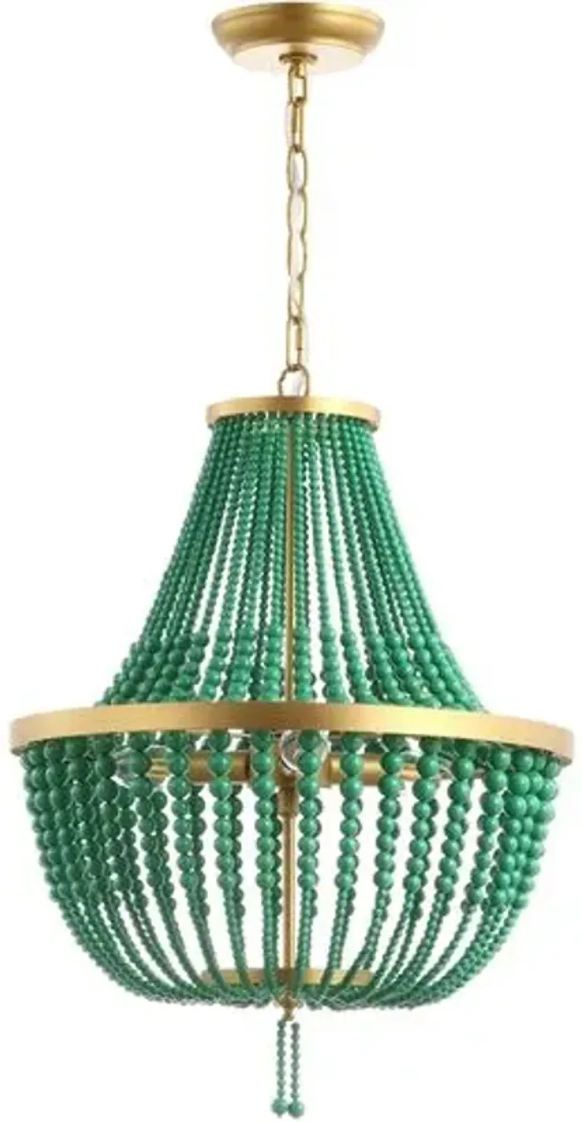 Pria Beaded Chandelier - Green/Gold