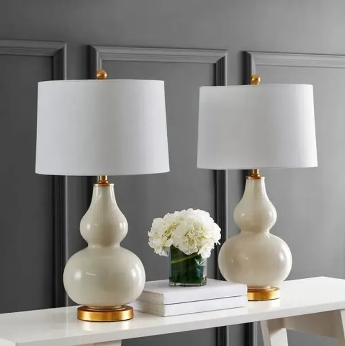 Set of 2 Addison Table Lamps - Cream