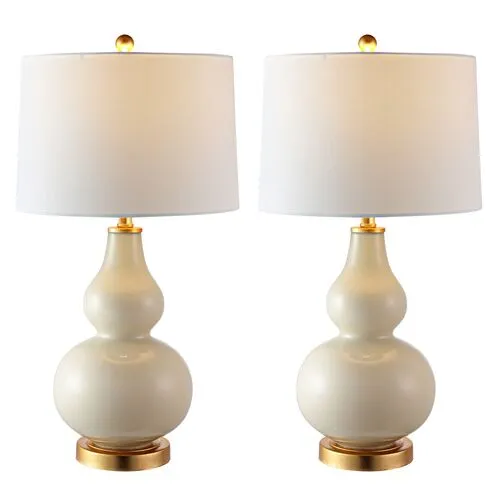 Set of 2 Addison Table Lamps - Cream