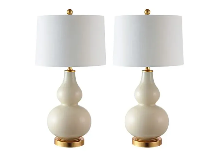 Set of 2 Addison Table Lamps - Cream