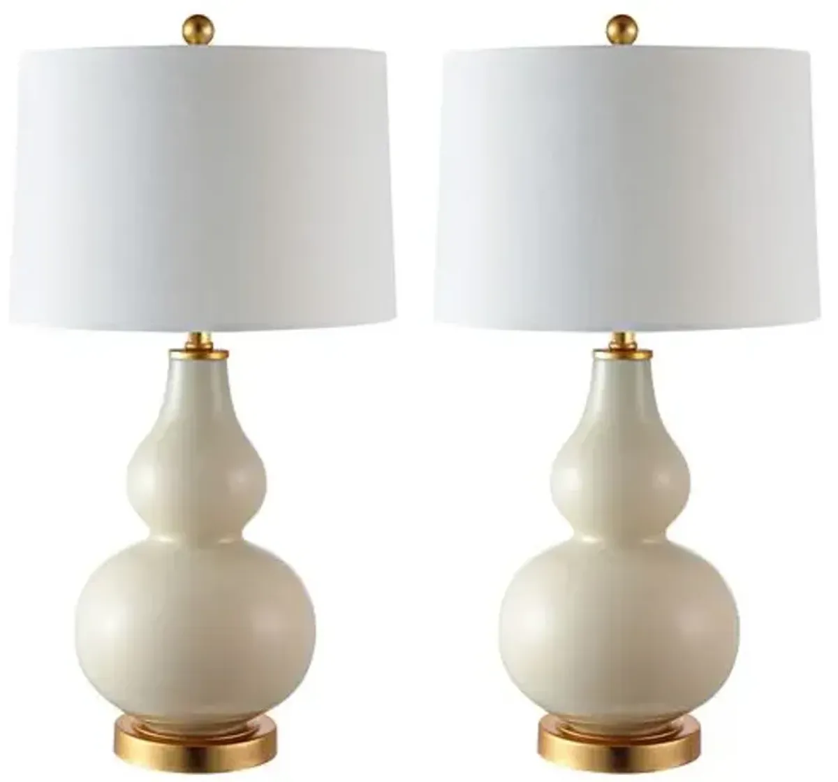 Set of 2 Addison Table Lamps - Cream