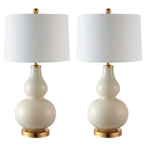 Set of 2 Addison Table Lamps - Cream