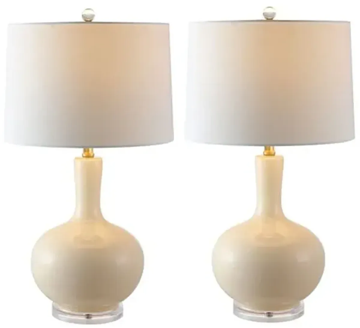 Set of 2 Lily Table Lamps - Cream