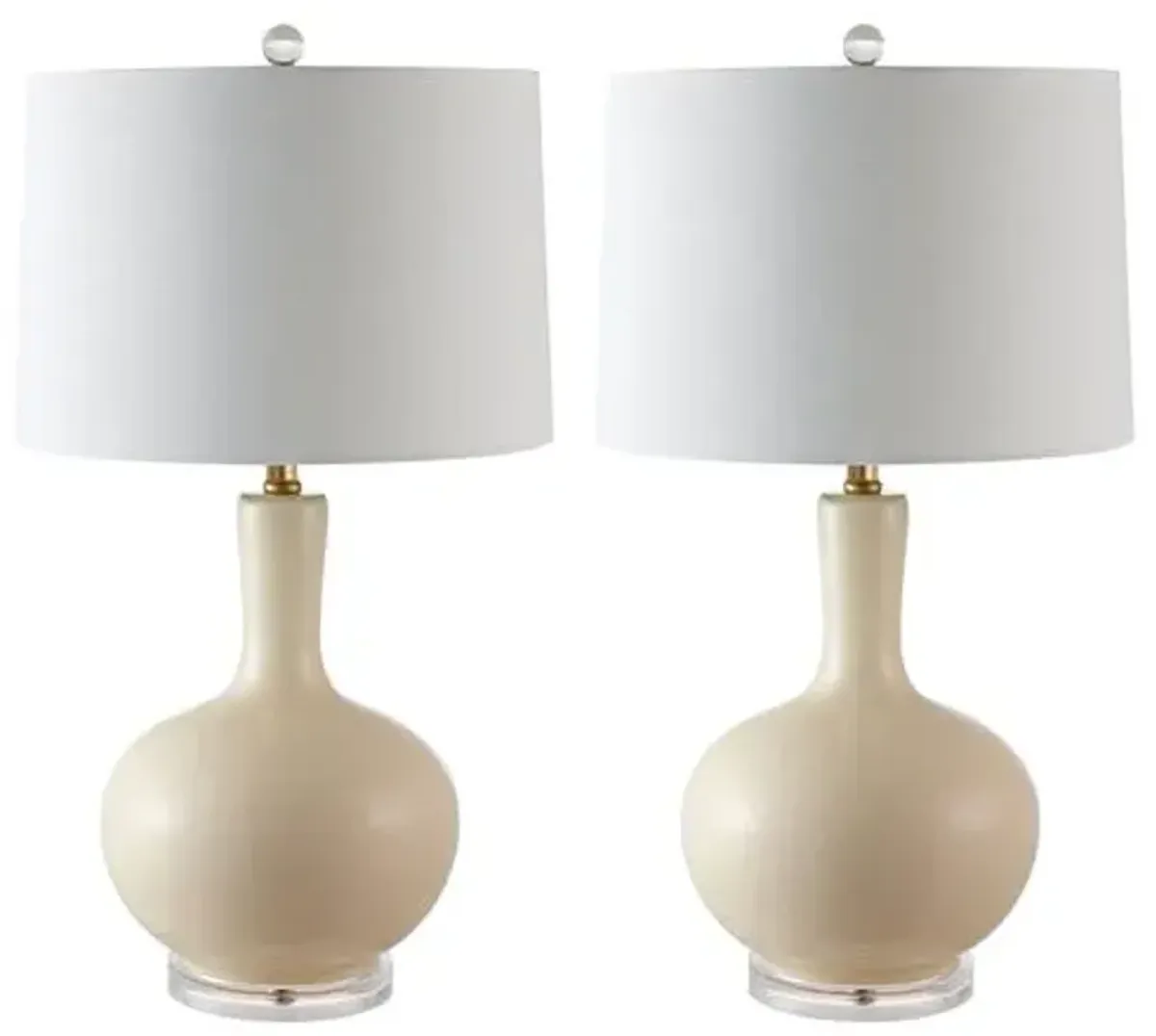 Set of 2 Lily Table Lamps - Cream