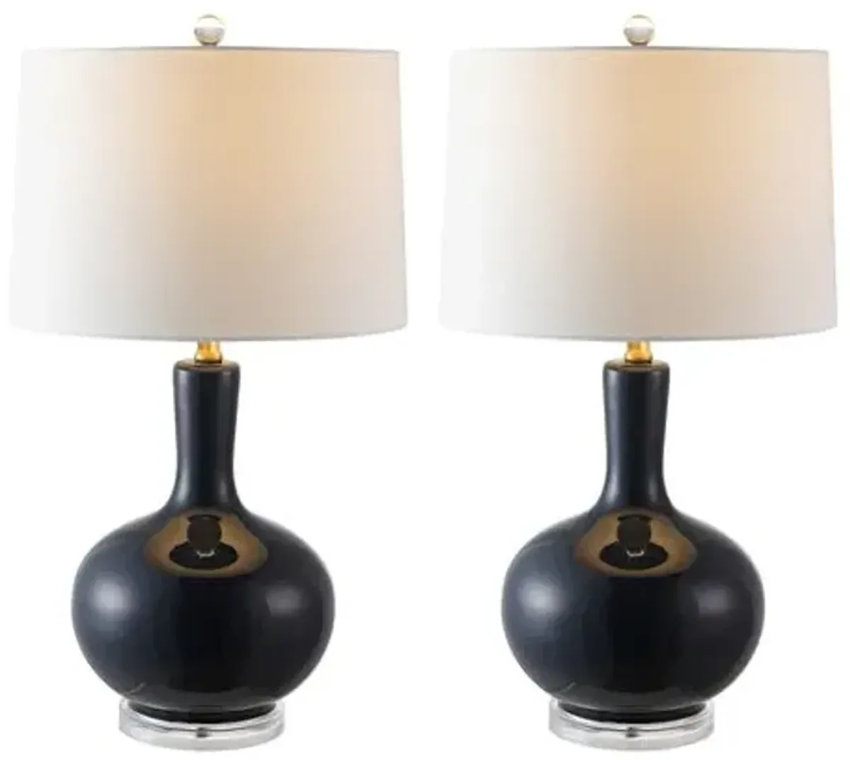 Set of 2 Lily Table Lamps - Navy