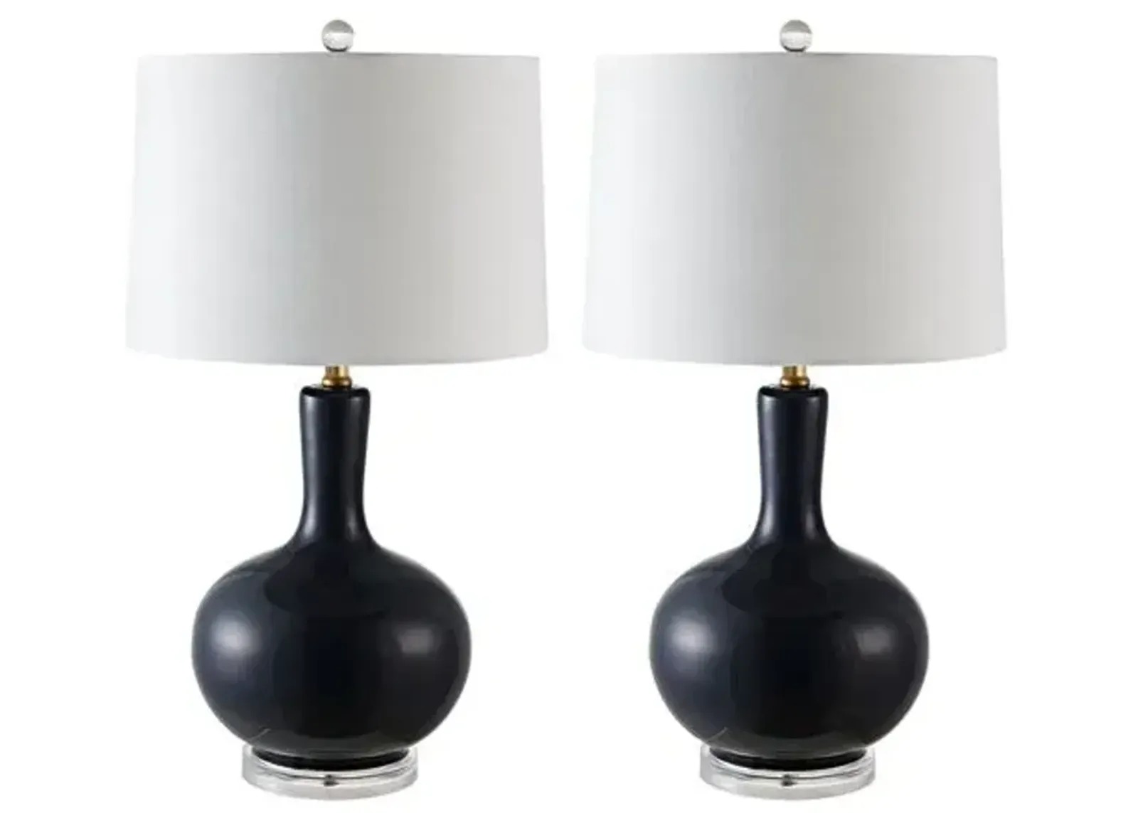 Set of 2 Lily Table Lamps - Navy