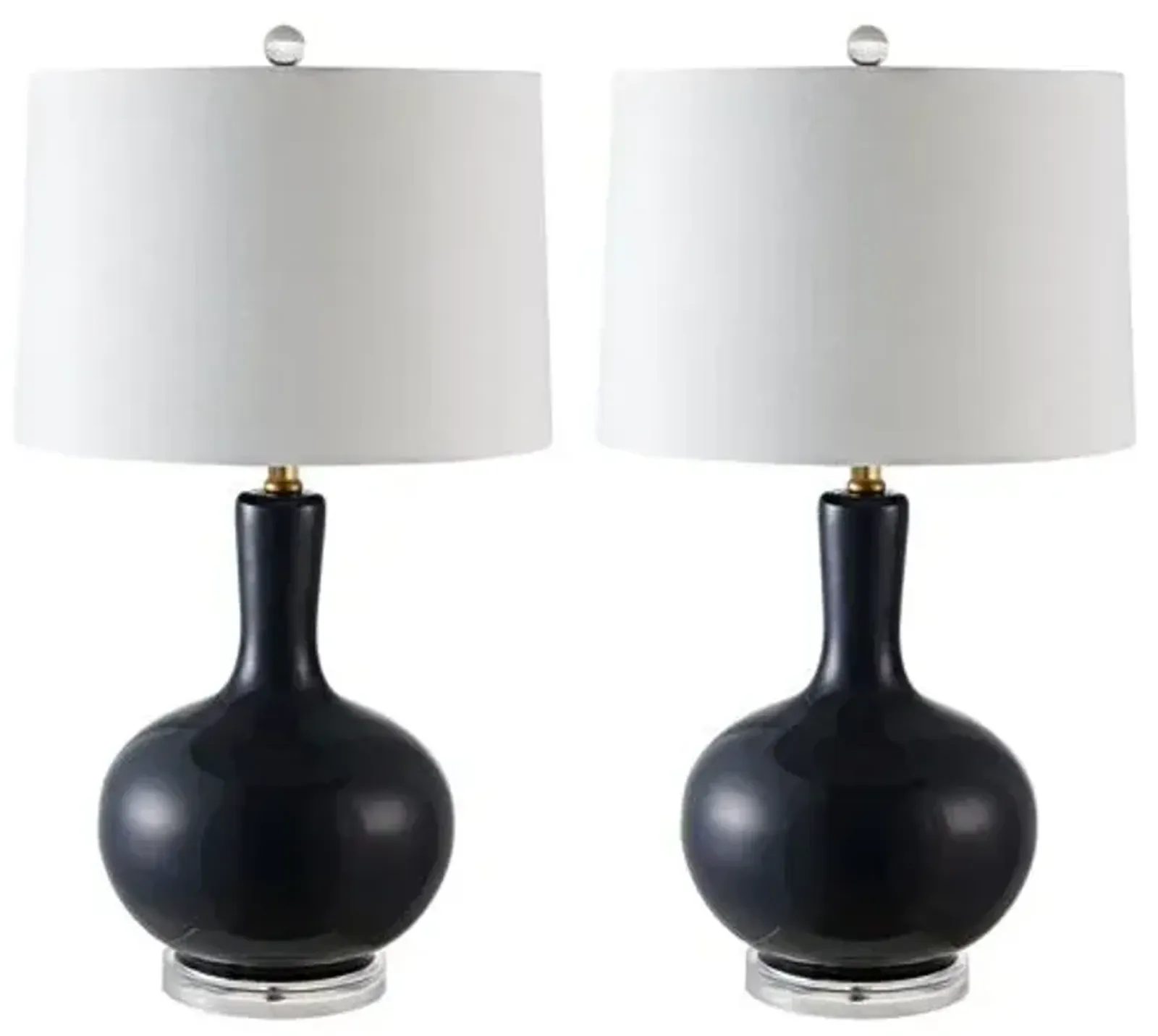 Set of 2 Lily Table Lamps - Navy