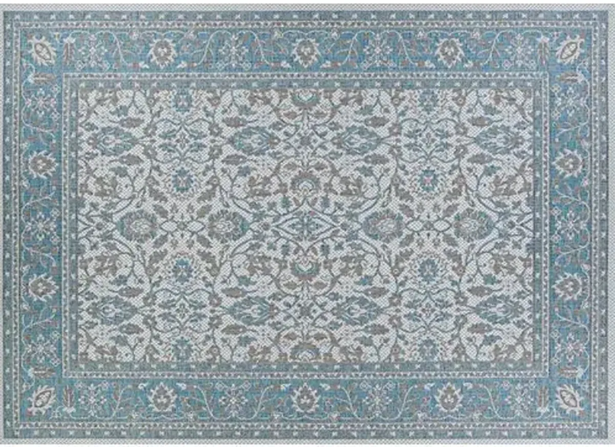 Saint-Tropez Outdoor Rug - Azure/Mushroom - Blue - Blue