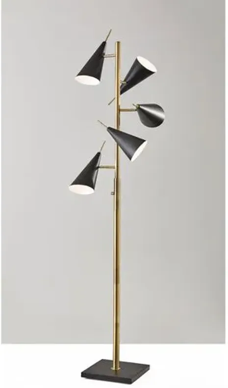 Lucas Tree Floor Lamp - Black/Brass