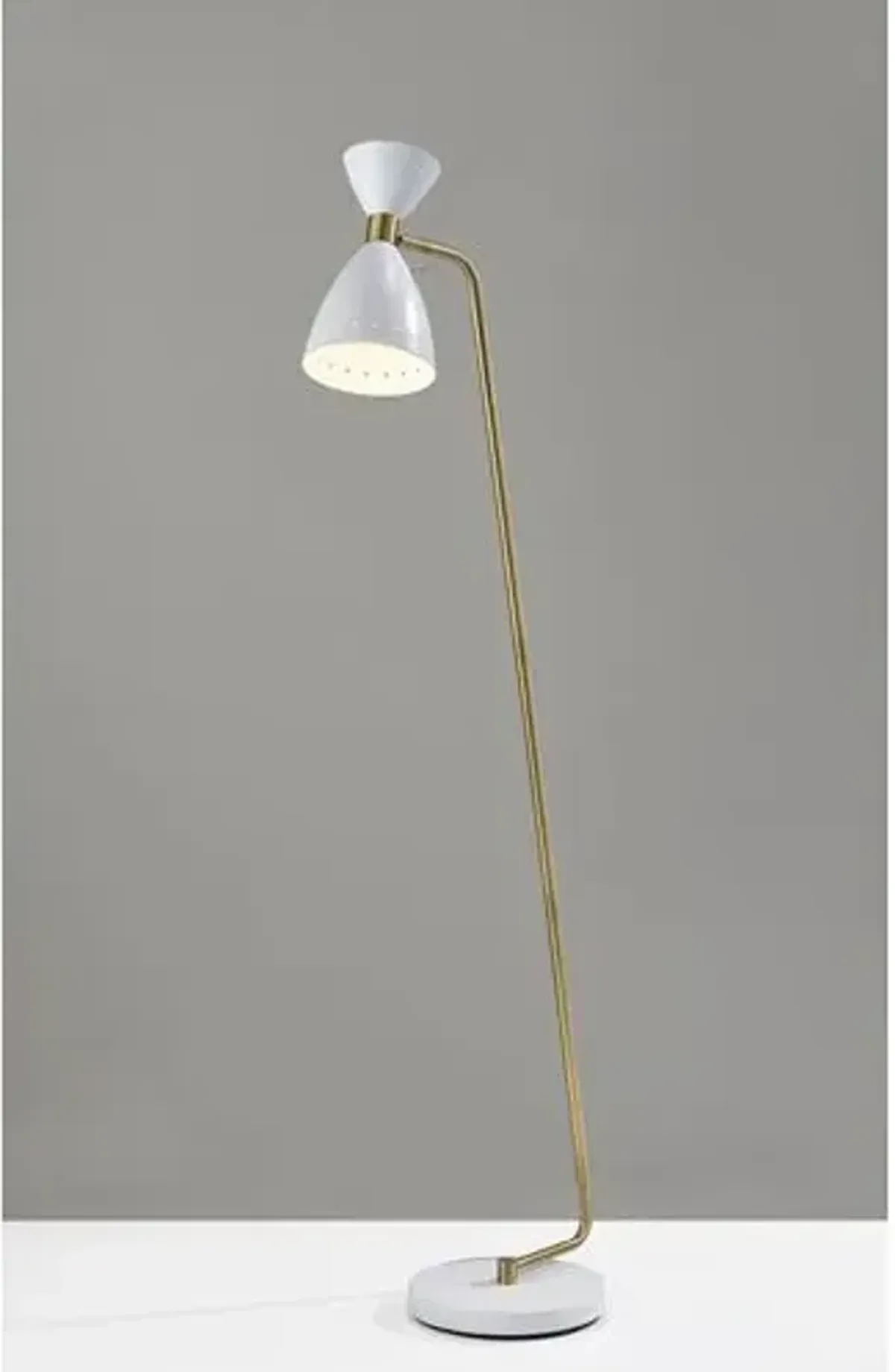 Aiden Floor Lamp - White/Brass