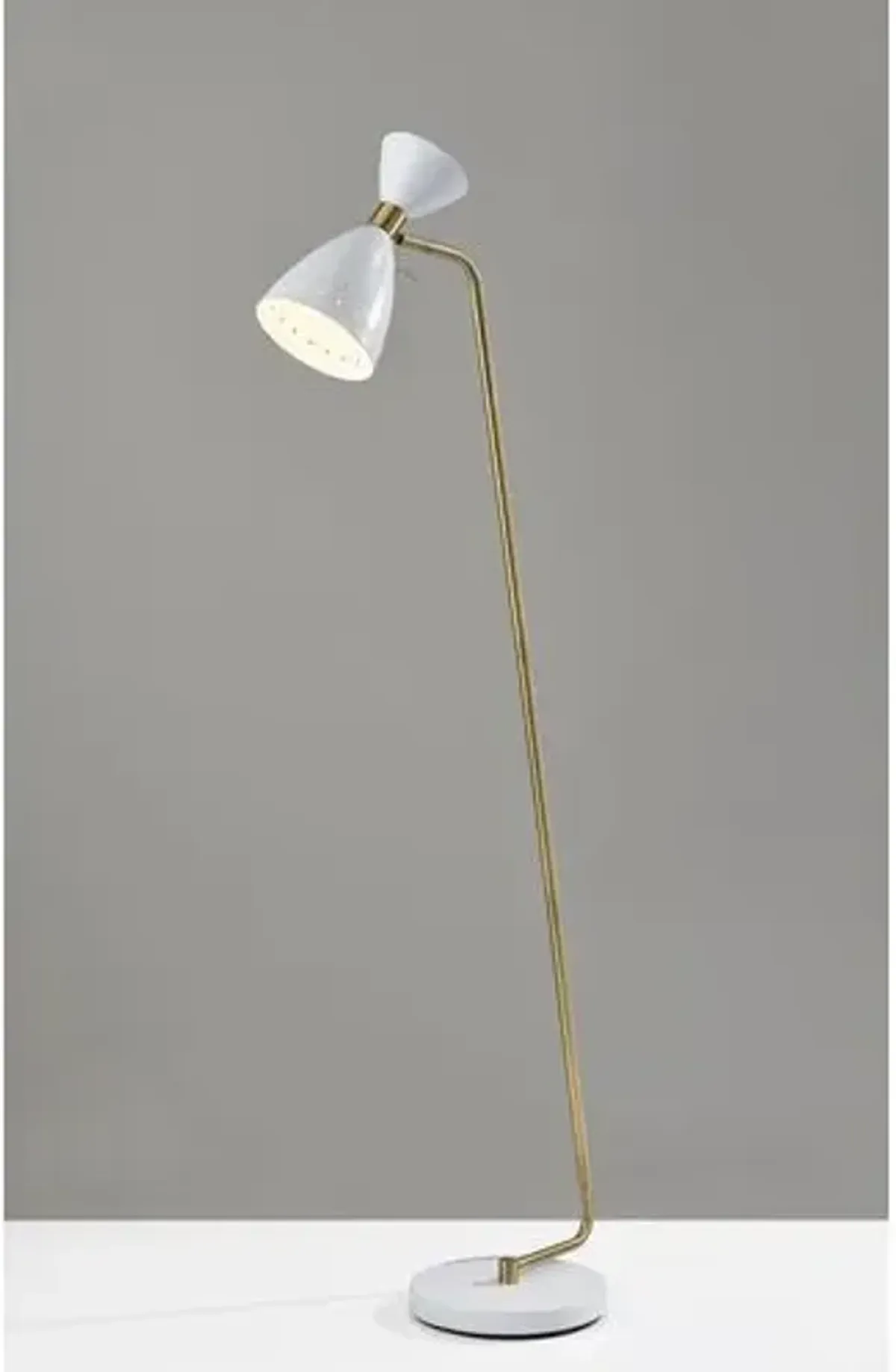 Aiden Floor Lamp - White/Brass