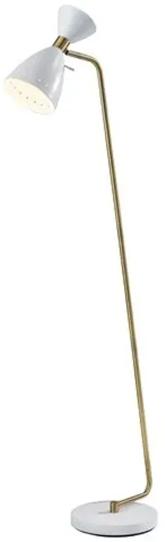 Aiden Floor Lamp - White/Brass