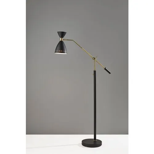 Jax Floor Lamp - Black/Antique Brass