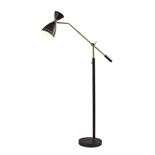 Jax Floor Lamp - Black/Antique Brass