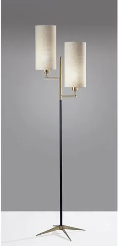 Orion Floor Lamp - Black/Antique Brass