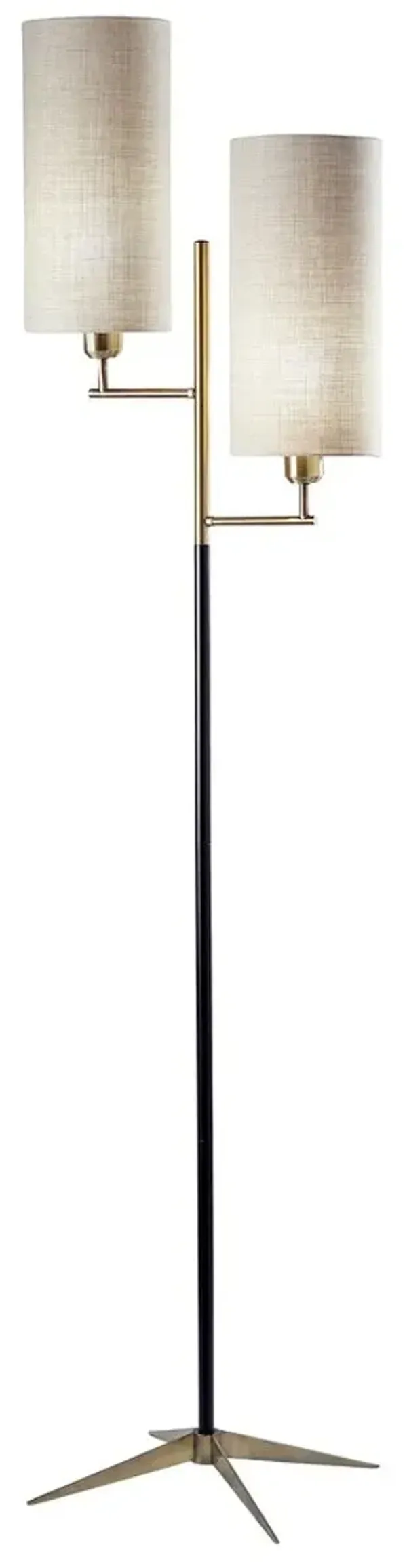 Orion Floor Lamp - Black/Antique Brass