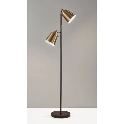 Ryker Floor Lamp - Black/Antique Brass