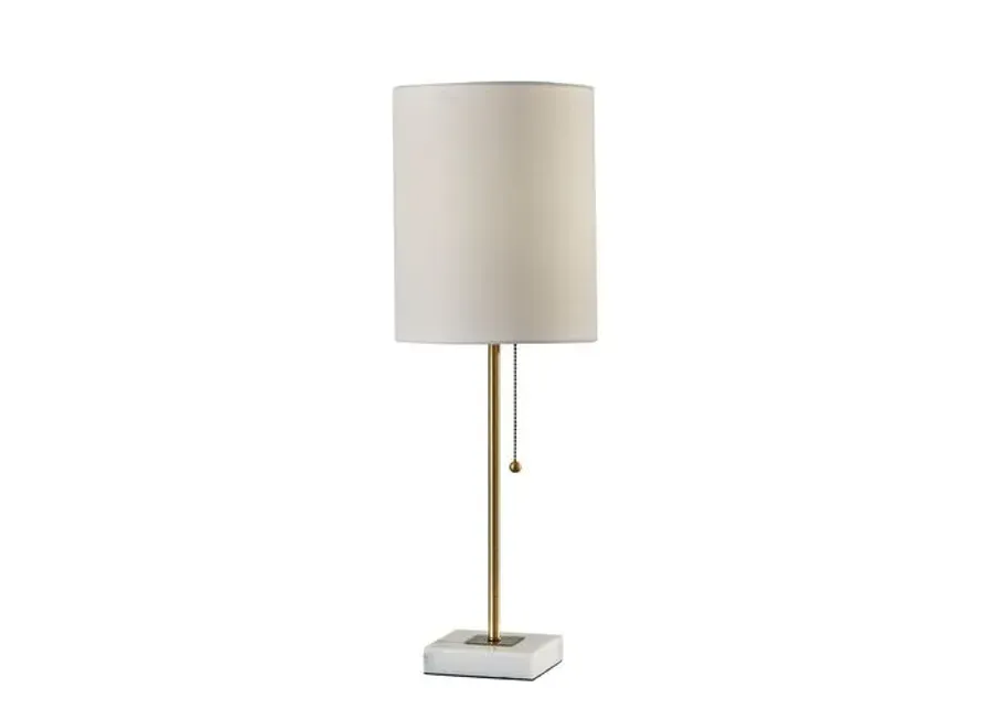 Ayden Table Lamp - Brass/White