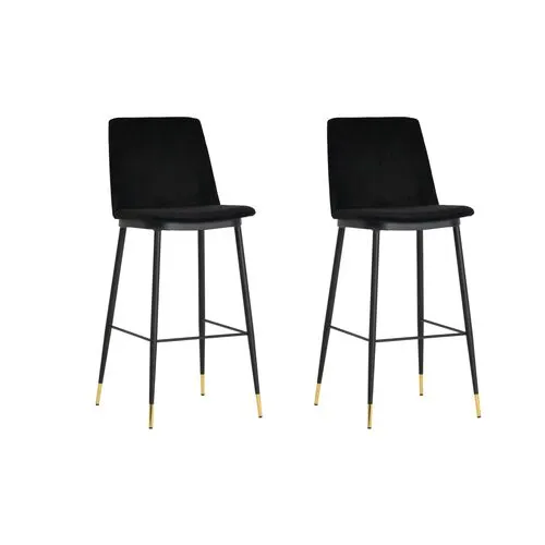 Set of 2 Isla Counter Stool - Black