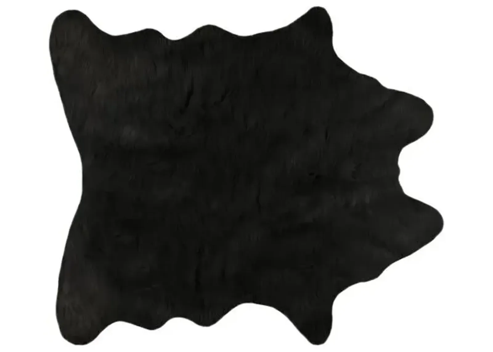 5'3"x7'6" Faux Cowhide Rug - Black - Black