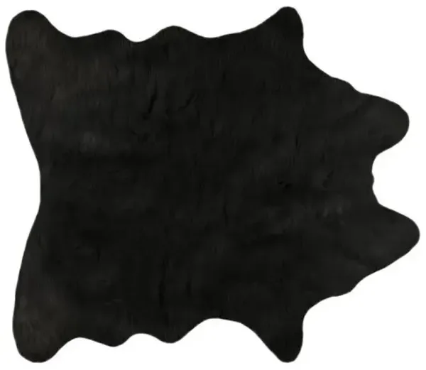 5'3"x7'6" Faux Cowhide Rug - Black - Black