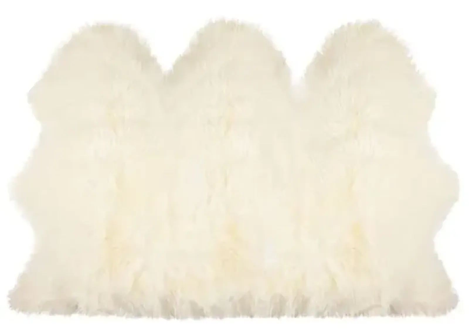 3'x5' Mary Handmade Sheepskin Rug - Natural - Handcrafted - Ivory - Ivory