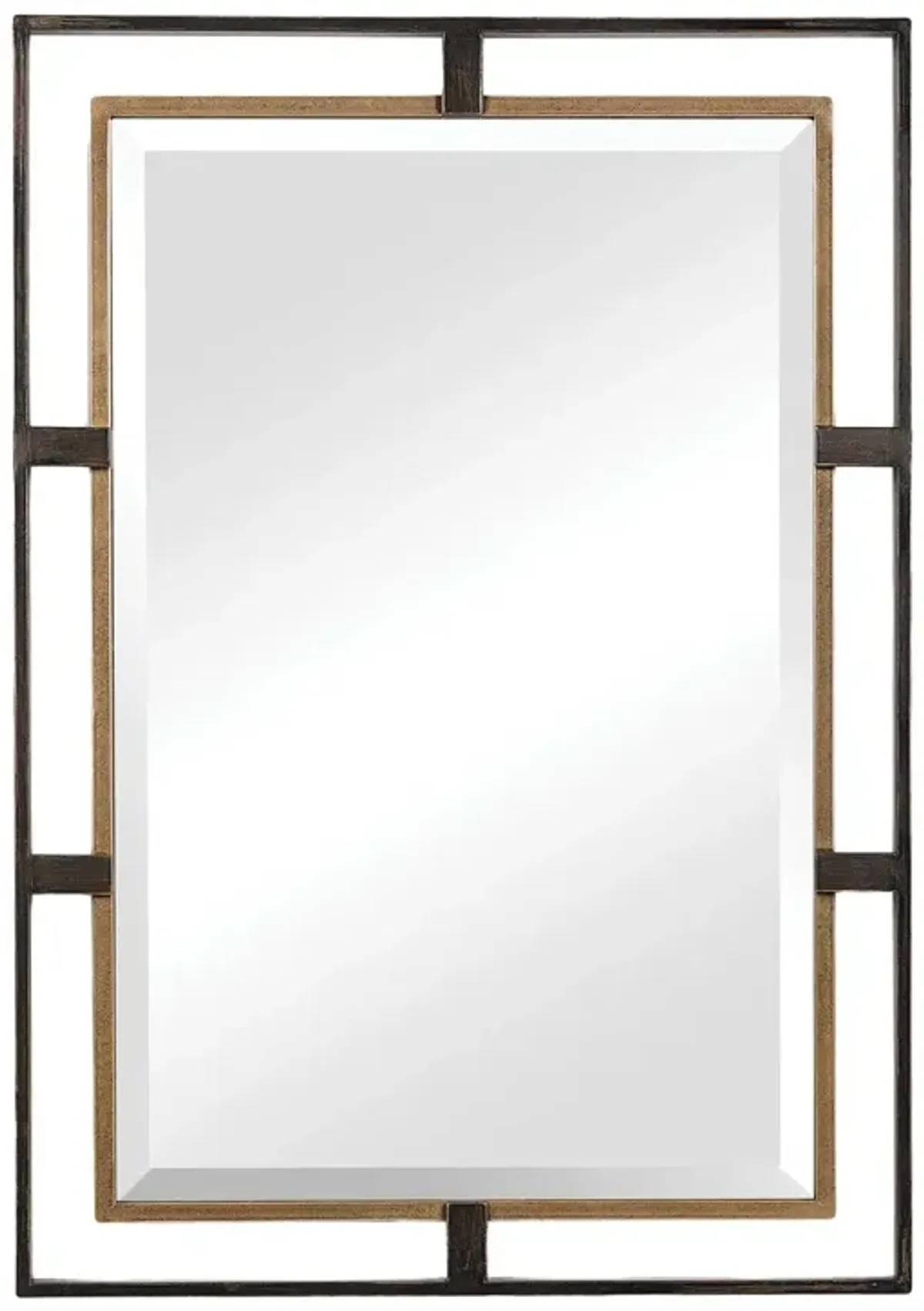 Kevin Rectangle Wall Mirror, Gold