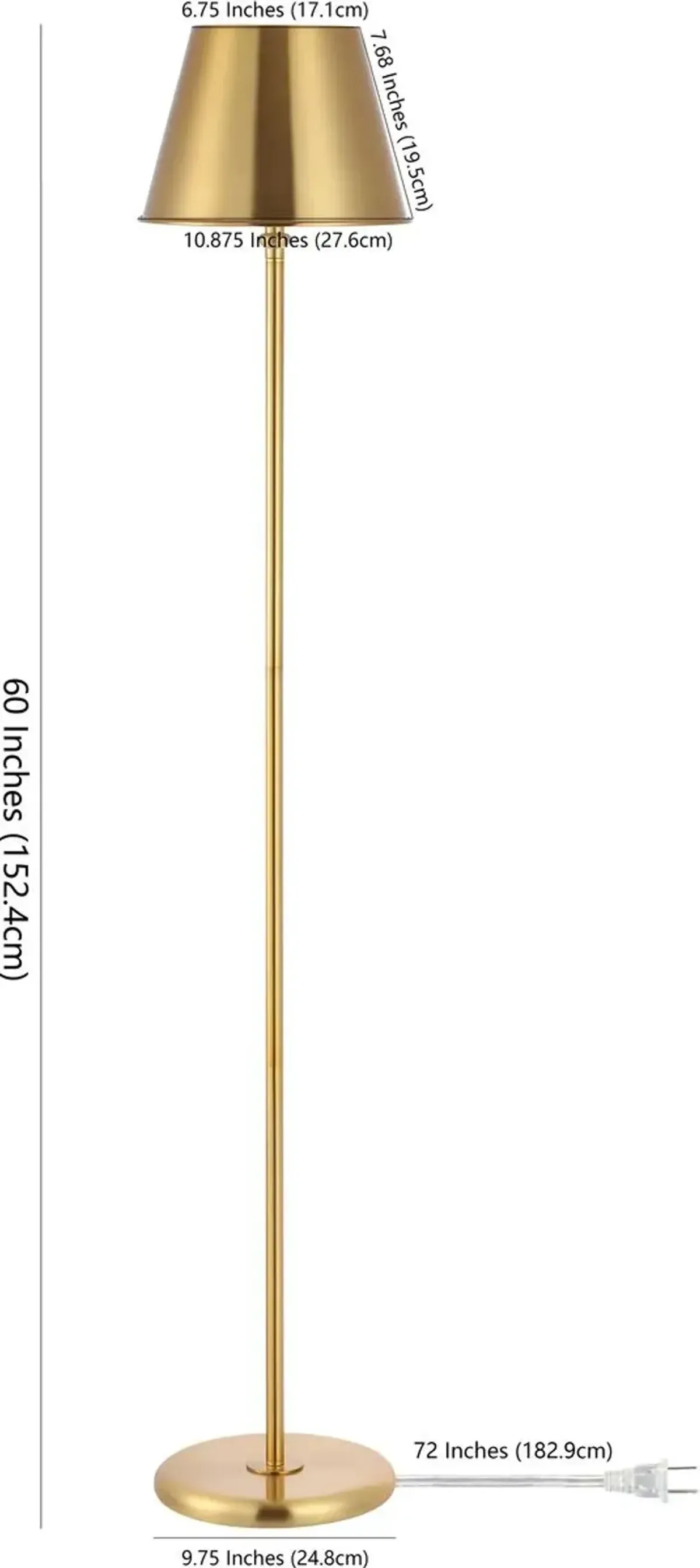 Asha Metal Floor Lamp - Gold