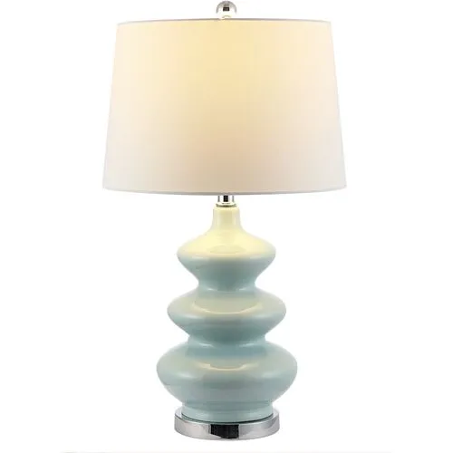 Bria Ceramic Table Lamp - Light Blue