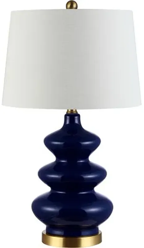 Bria Ceramic Table Lamp - Navy Blue