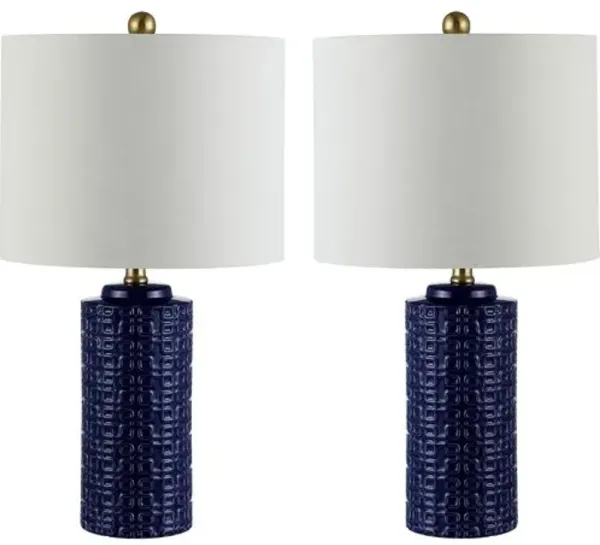 Set of 2 Alex Ceramic Table Lamps - Navy Blue