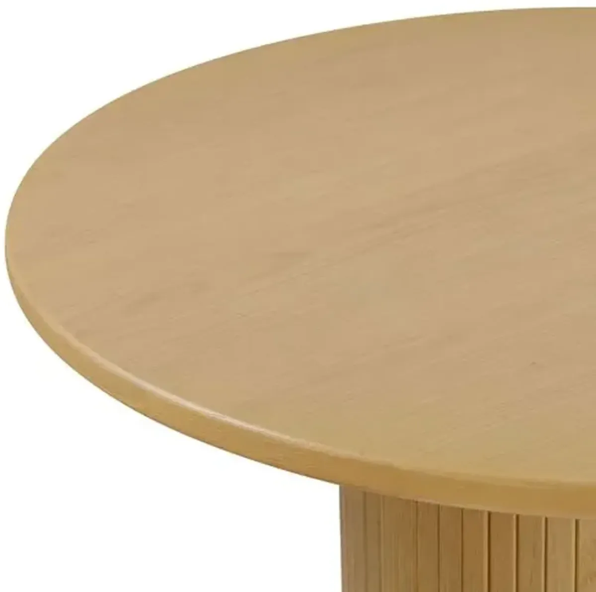 Aurora Fluted 47" Round Dining Table - Natural Ash - Handcrafted