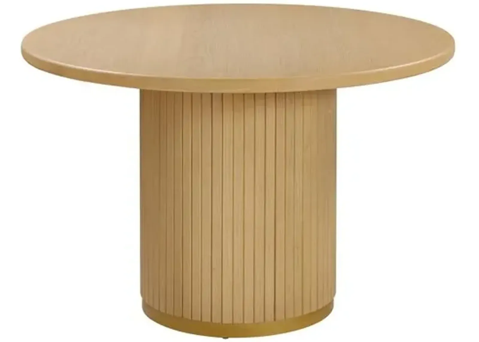 Aurora Fluted 47" Round Dining Table - Natural Ash - Handcrafted