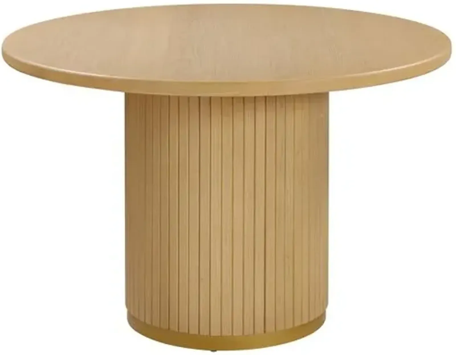 Aurora Fluted 47" Round Dining Table - Natural Ash - Handcrafted