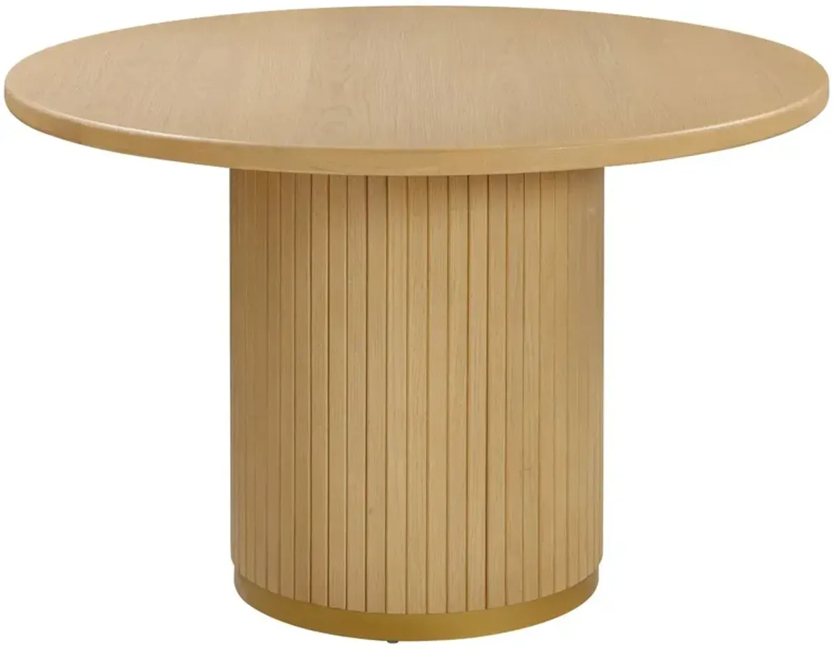 Aurora Fluted 47" Round Dining Table, Natural Ash