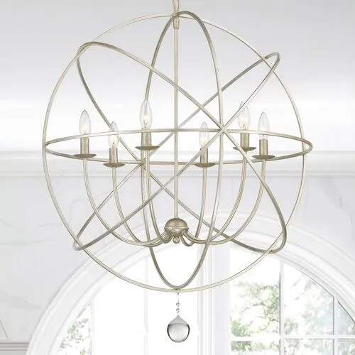 Solaris 6-Light Sphere Chandelier - Silver - Crystorama