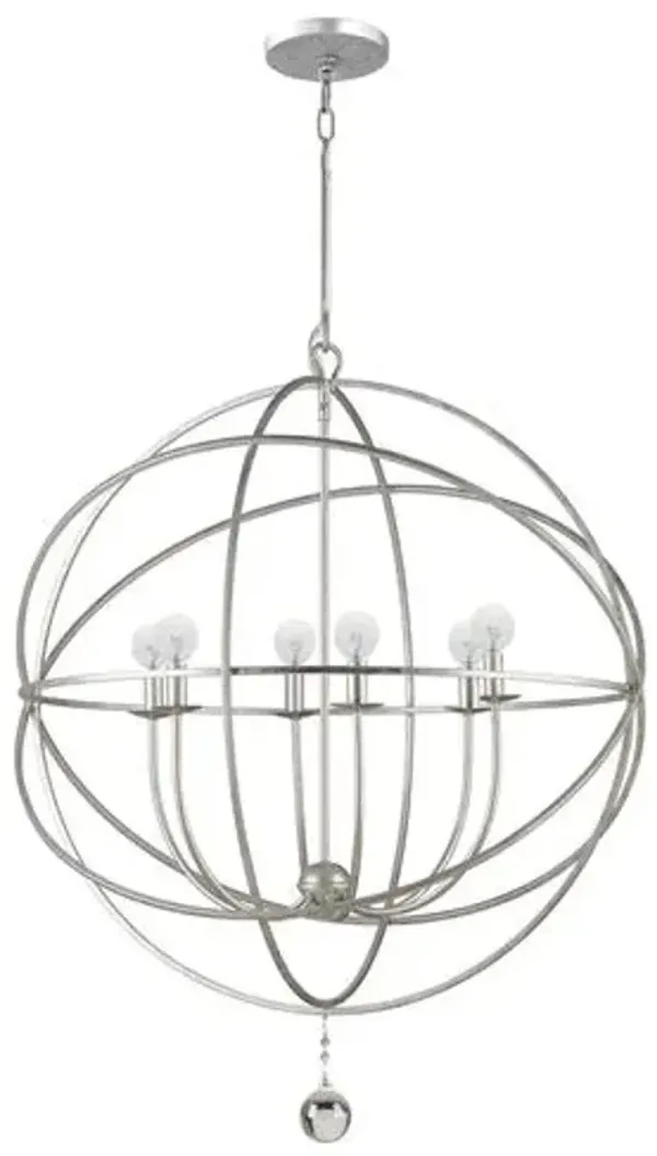 Solaris 6-Light Sphere Chandelier - Silver - Crystorama