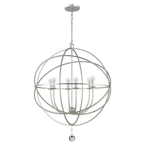 Solaris 6-Light Sphere Chandelier - Silver - Crystorama