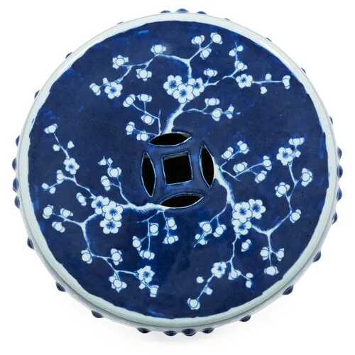 Blossom Garden Stool - Navy/White