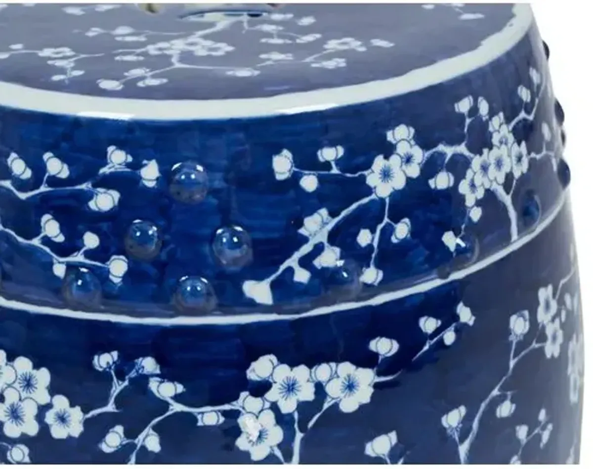 Blossom Garden Stool - Navy/White