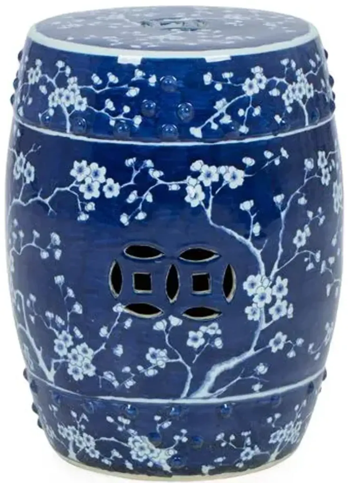 Blossom Garden Stool - Navy/White