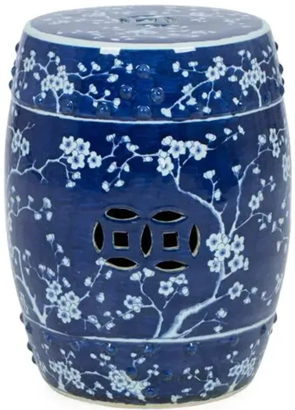 Blossom Garden Stool - Navy/White