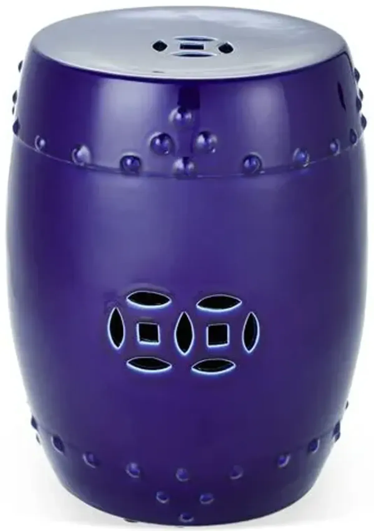 Kelly Ceramic Garden Stool - Cobalt Blue