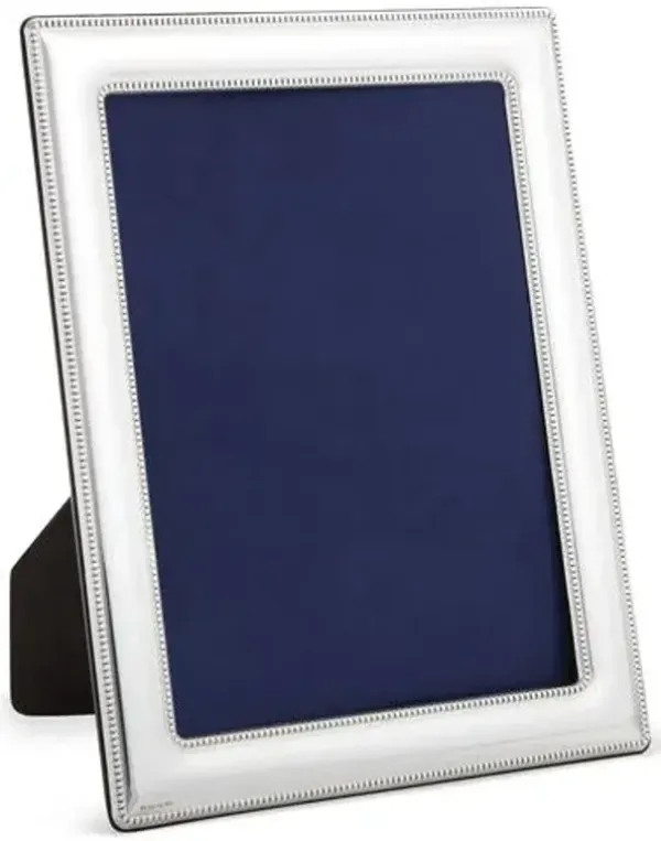 Sterling Double Beaded Frame - 5x7 - Silver