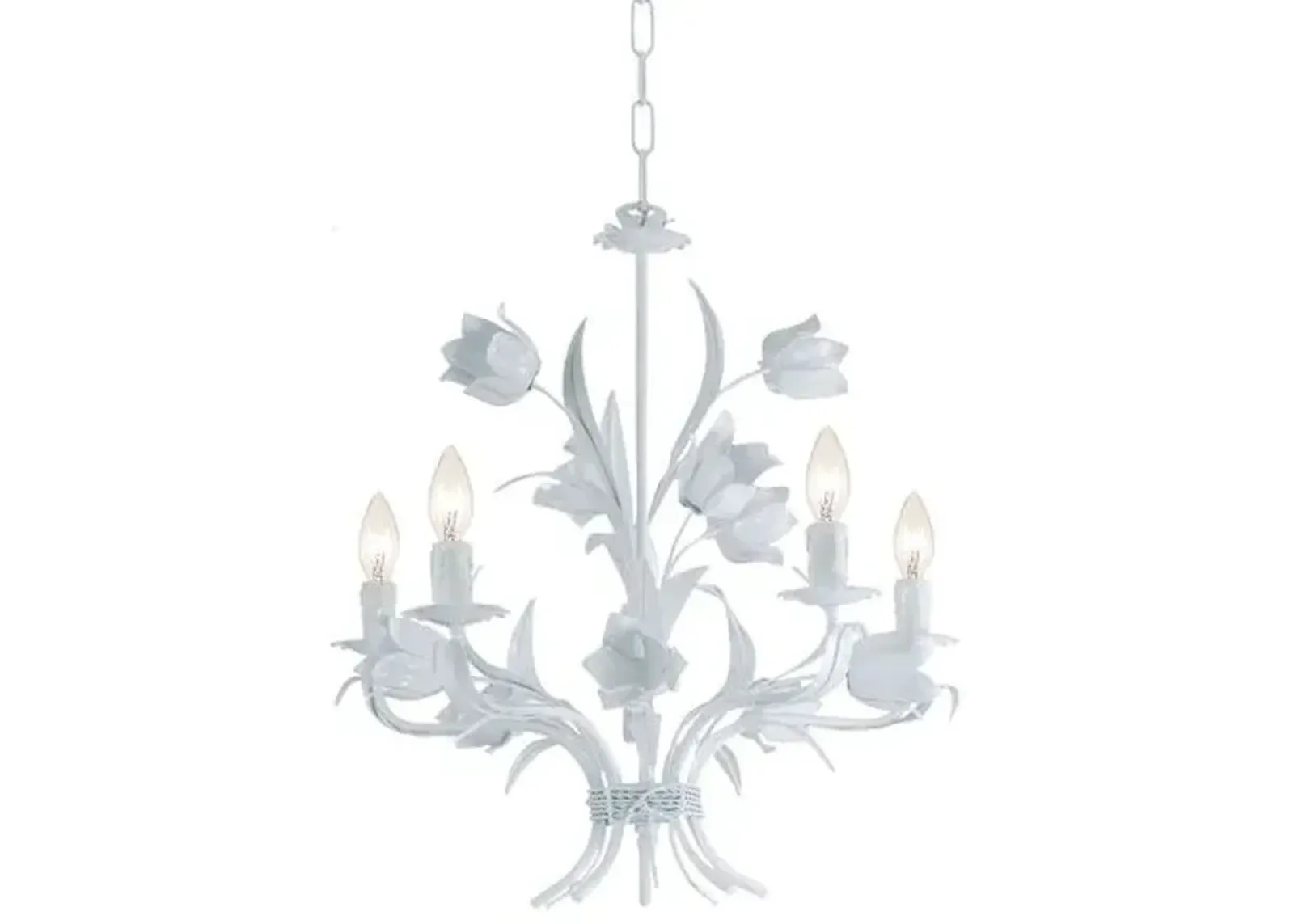 Amour 5-Light Flora Chandelier - Gloss White - Crystorama