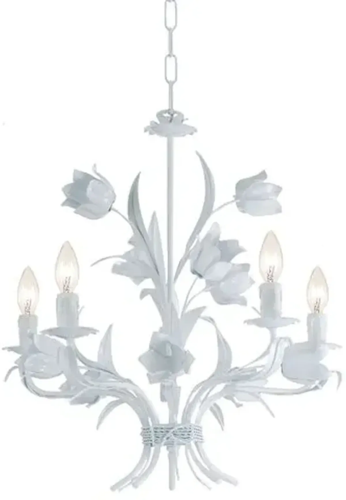 Amour 5-Light Flora Chandelier - Gloss White - Crystorama