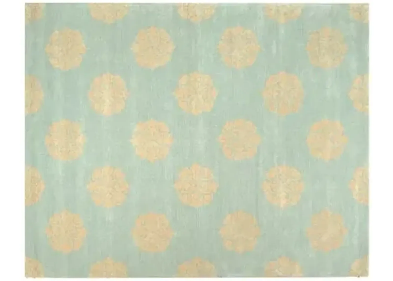 Greenwich Rug - Turquoise - Ivory - Ivory