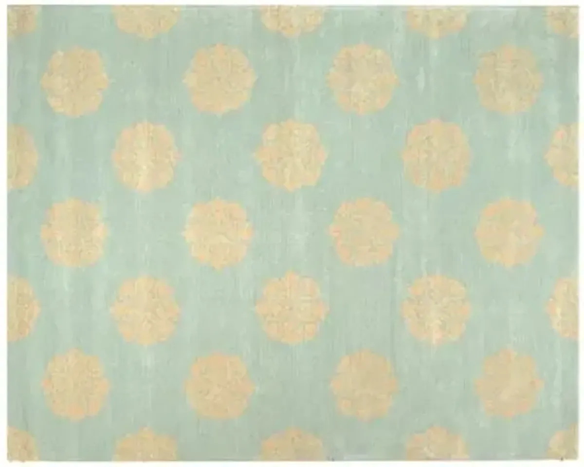 Greenwich Rug - Turquoise - Ivory - Ivory